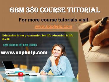 GBM 380 Academic Coach  Uophelp