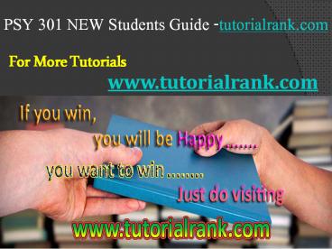 PSY 301 NEW Career Path Begins / tutorialrank.com