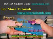 PSY 325 Career Path Begins / tutorialrank.com