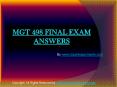 MGT 498 Final Exam Answers PowerPoint PPT Presentation