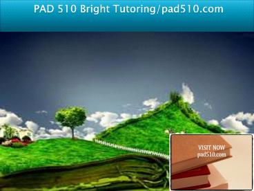 PAD 510 Bright Tutoring/pad510.com
