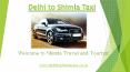 Taxi Fare From Delhi To Shimla