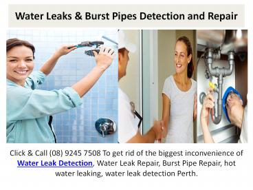 Burst Pipes Repair & Detection
