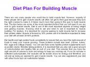 Diet Plan For Building Muscle