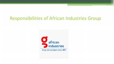 Responsibilities of African Industries Group