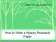 How to write a History Research Paper