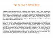 Tips To Have A Defined Body