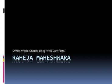 Raheja Maheshwara Sohna by BookMyHouse.com