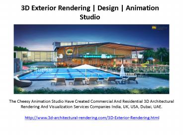 3D Exterior Rendering | Design | Animation Studio