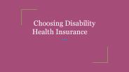 Choosing Disability Health Insurance