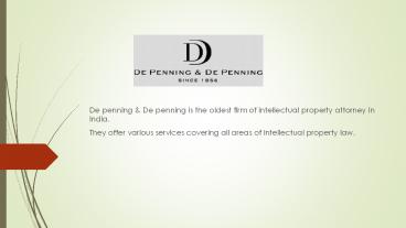 Trademark attorney India | Depenning & Depenning