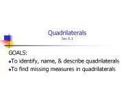 Quadrilaterals Sec 6.1