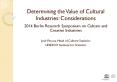 Determining the Value of Cultural Industries: Considerations PowerPoint PPT Presentation