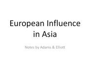 European Influence in Asia
