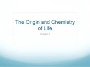 The Origin and Chemistry of Life