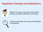 Population Density and Distribution