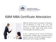 ISBM MBA Certificate Attestation
