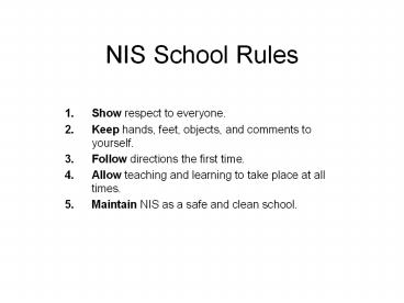 NIS School Rules