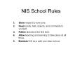 NIS School Rules PowerPoint PPT Presentation