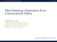 Mini-Ontology Generation from Canonicalized Tables