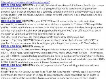RESELLER BOX review and bonus