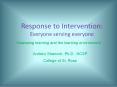 Response to Intervention: Everyone serving everyone PowerPoint PPT Presentation