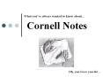 Cornell Notes PowerPoint PPT Presentation