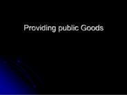 Providing public Goods