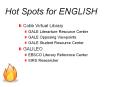 Hot Spots for ENGLISH PowerPoint PPT Presentation