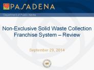 Non-Exclusive Solid Waste Collection Franchise System 