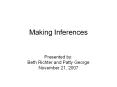 Making Inferences PowerPoint PPT Presentation