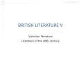 BRITISH LITERATURE V PowerPoint PPT Presentation