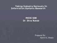 Taking Industry Seriously In Information Systems Research