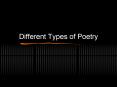 Different Types of Poetry PowerPoint PPT Presentation