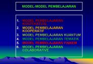 MODEL-MODEL PEMBELAJARAN