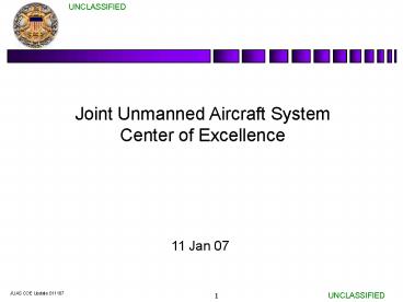 Joint Unmanned Aircraft System Center of Excellence