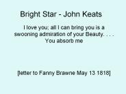 Bright Star - John Keats PowerPoint PPT Presentation