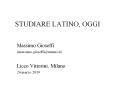 STUDIARE LATINO, OGGI PowerPoint PPT Presentation