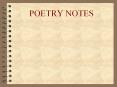 POETRY NOTES PowerPoint PPT Presentation
