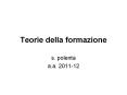 Teorie della formazione PowerPoint PPT Presentation