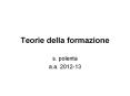 Teorie della formazione PowerPoint PPT Presentation