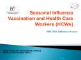 Seasonal Influenza Vaccination and Health Care Workers (HCWs) PowerPoint PPT Presentation