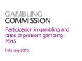 Participation in gambling and rates of problem gambling - 2015 PowerPoint PPT Presentation