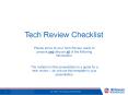 Tech Review Checklist PowerPoint PPT Presentation