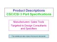 Product Descriptions  CSC/CSI 3 Part Specifications PowerPoint PPT Presentation