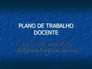 PLANO DE TRABALHO  DOCENTE