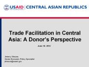 Trade Facilitation in Central Asia: A Donor