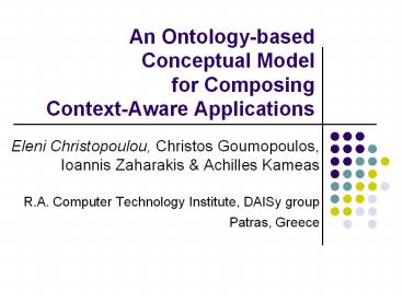 An Ontology-based Conceptual Model for Composing Context-Aware Applications