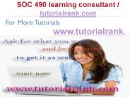 SOC 490 Learning Consultant / tutorialrank.com