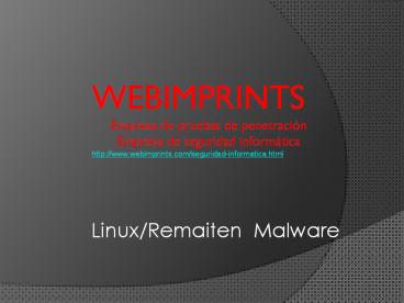 Linux/Remaiten  Malware
